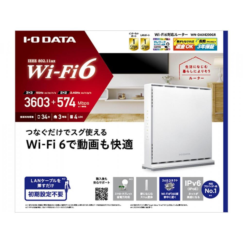 【ふるさと納税】I-O DATA 【WN-DAX4200GR】Wi-Fi 6 1Gbps対応ルーター | パソコン 機器 日用品 人気 おすすめ 送料無料
