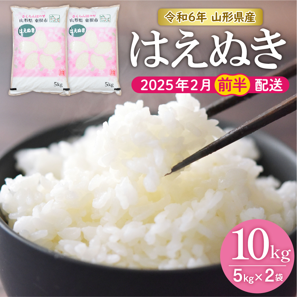 【令和6年産】はえぬき10kg (2025年2月前半送付)JA提供 山形県 東根市　hi002-028-021-1