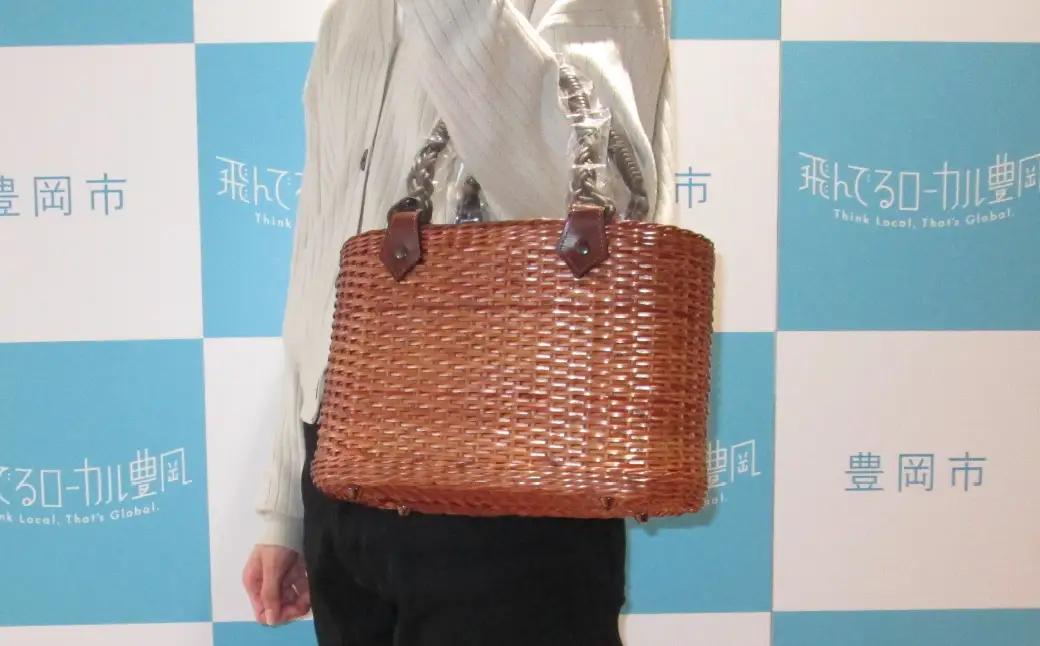 かごバッグ 柳かご（小） / 籠バッグ 豊岡 杞柳細工 伝統工芸士作 伝統工芸品 柳染め かご バッグ カバン 自家栽培 柳 天然素材 高級 おしゃれ 和テイスト 大人 手作り ハンドメイド 日本製 
