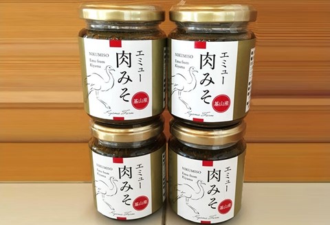 エミュー肉みそ4瓶【エミュー 基山産 高タンパク 高鉄分 低カロリー ヘルシー 貴重肉 鉄分補給 ご飯の友 トッピング 珍味】 A1-A006009