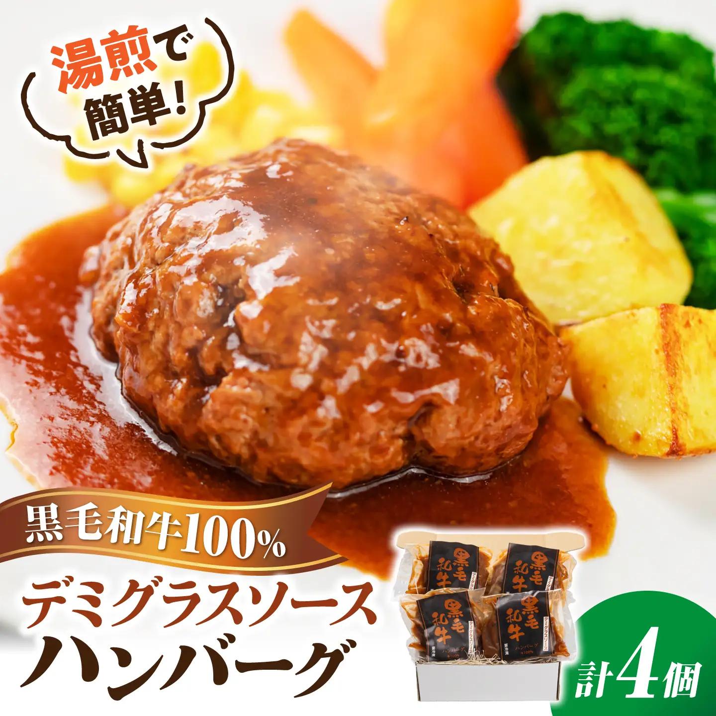 黒毛和牛100％デミグラスソースハンバーグ 計4個 島根県松江市/株式会社MJビーフ[ALIO004]