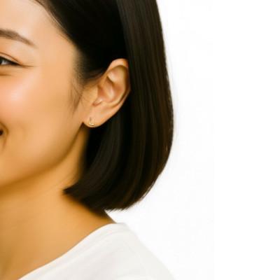 ふるさと納税 岐阜市 ピアス 18金 イニシャル アルファベット 「L」 片耳 |  | 01
