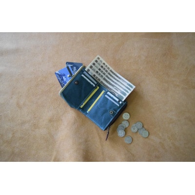 がまぐち二つ折り財布 コニャック×オリーバ 高級イタリアンレザー【1560915】