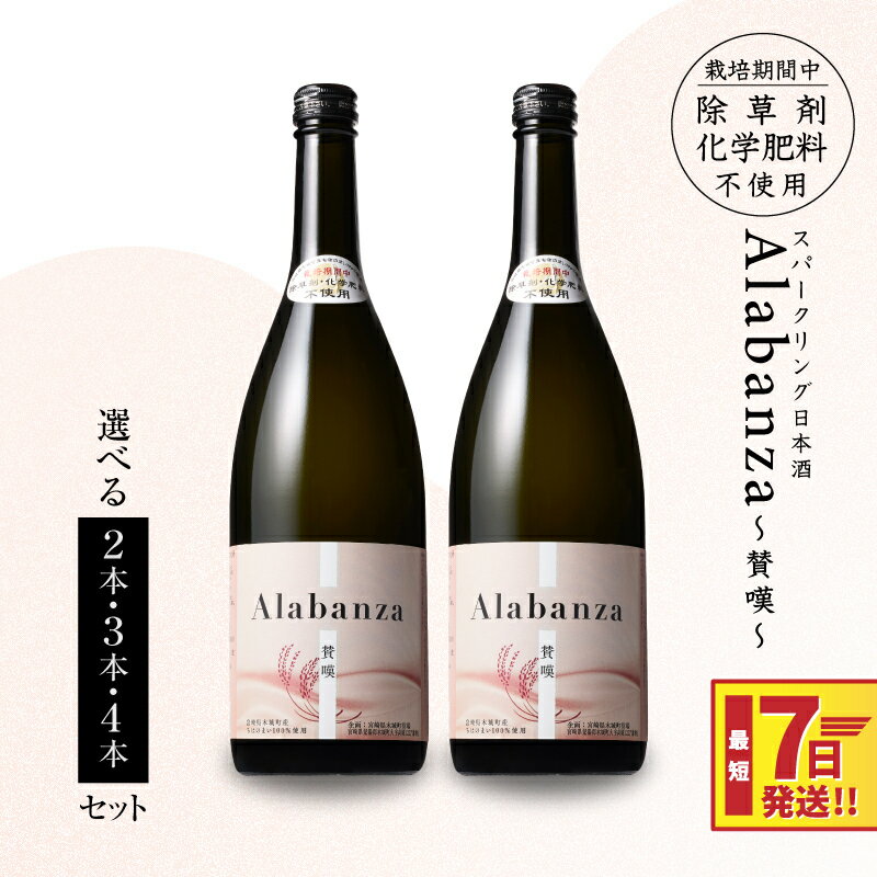 【ふるさと納税】【7日以内に発送！】スパークリング日本酒 「Alabanza」〜賛嘆〜 - 2本/3本/4本 720ml お酒 クール便 冷蔵配送 炭酸 甘口 女子会 アラバンサ アルコール分 12％ すぐ届く 令和8年産 スピード配送便 送料無料【宮崎県木城町】