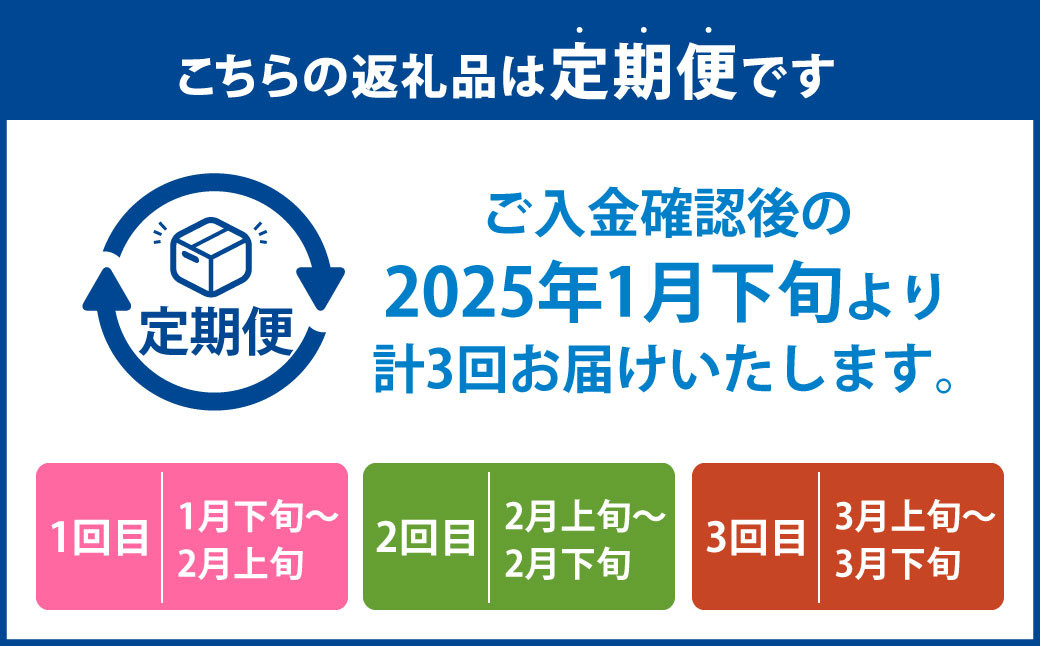 【3回定期便】あまおう 3パック【2025年1月下旬～3月下旬発送予定】