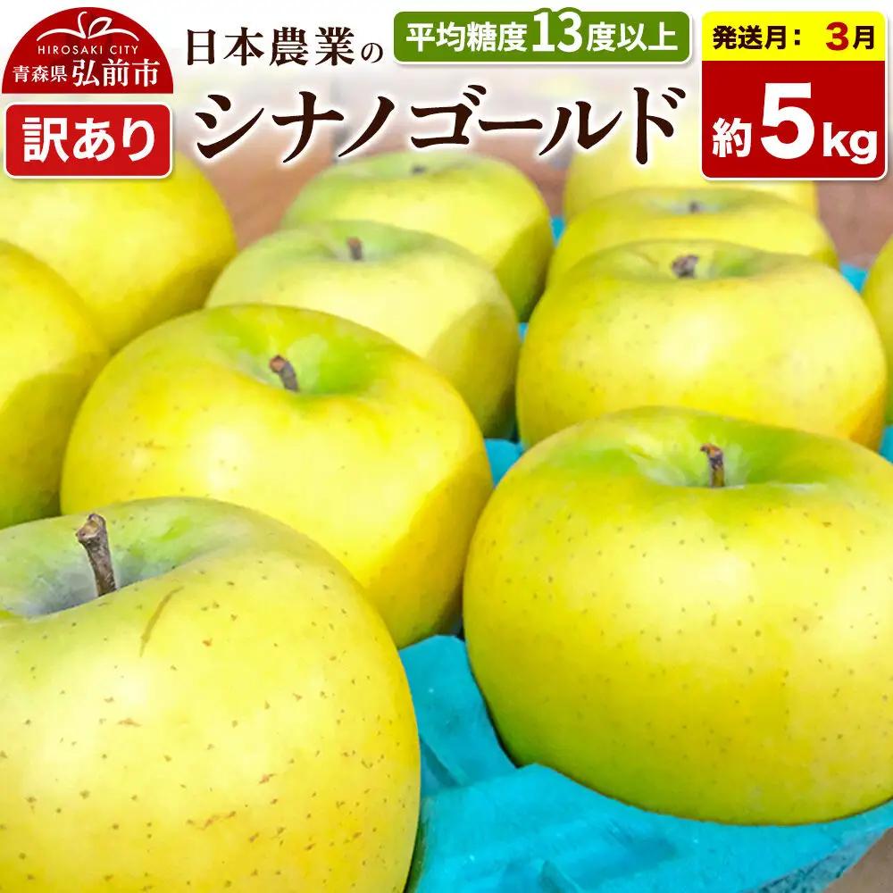【27年3月クール便発送】りんご シナノゴールド【訳あり】約5kg 平均糖度13度以上 青森県 弘前市 果物 フルーツ 林檎 リンゴ くだもの 不揃い 規格外