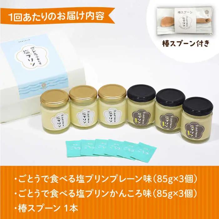 【全6回定期便】ごとうで食べる塩プリン6個 椿スプーン付き[RBA049] プリン スイーツ 塩 定期便 プリン スイーツ 塩 定期便 プリン スイーツ 塩 定期便 プリン スイーツ 塩 定期便九州 
