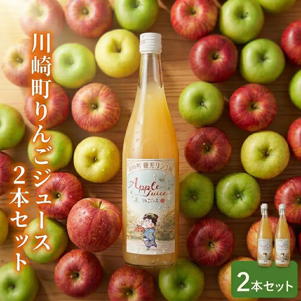 【果汁100%】 りんごジュース 2本セット (サンフジ / 710ml × 2本 ) ｜ 川崎町 観光りんご園 DEI