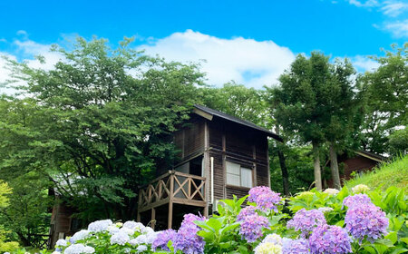 かみくの桃源郷６人用コテージ宿泊券（１泊）【久野産米３kgのお土産付き】