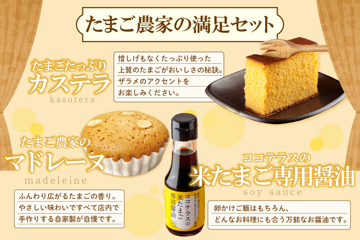 【お歳暮 外熨斗対応可能】ココテラスの満足セットココテラス デイリーファーム セット カステラ マドレーヌ マヨネーズ たまご 卵 朝日 明日 スイーツ お菓子 プレゼント 贈り物 ギフト ギフトセッ