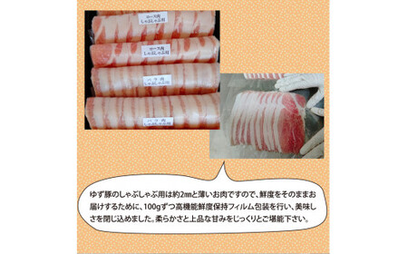【高知のブランド豚/ゆず豚】しゃぶしゃぶセット1kg（約4人前）- 豚肉 しゃぶしゃぶ 豚しゃぶ 豚バラ 豚バラ ロース 豚バラスライス 国産 肉 ギフト・熨斗対応可 贈答