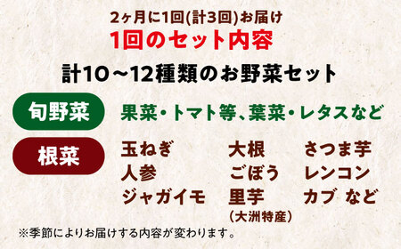 【全3回】【2ヶ月に1回】野菜定期便（旬野菜・根菜）/ヒロファミリーフーズ[AGBX041]定期便3回定期便3回定期便3回定期便3回