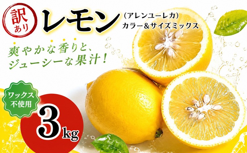 
                  【先行予約：2026年12月上旬～発送】訳あり レモン 3kg ワックス不使用 サイズミックス 訳アリ 家庭用 れもん 檸檬 レモンサワー レモネード はちみつレモン おいしい お取り寄せ 産地直送 農家直送 国産 特産品 清水農園 愛媛県 愛南町
                
