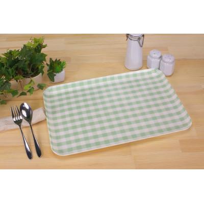 ふるさと納税 和歌山市 STトレー L 39cm ミルキー チェック グリーン 2枚セット 食洗機対応のトレー |  | 01