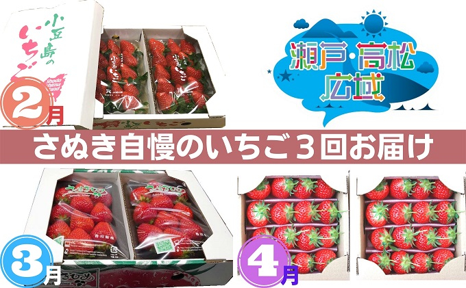 
[№5668-0720]「瀬戸・たかまつネットワーク」いちご食べ比べ3ヵ月定期便
