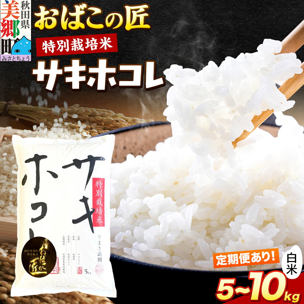 【ふるさと納税】令和7年産 おばこの匠 秋田県産サキホコレ（白米）5kg袋【選べる容量×お届け回数】 お米
