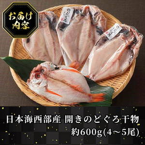 日本海西部産 開きのどぐろ干物A(約600g・4～5尾)干物 鳥取県 国産 のどぐろ 赤ムツ 魚 魚介 海鮮 海の幸 おつまみ おかず 冷凍 【T-AN1】【大山ブランド会】