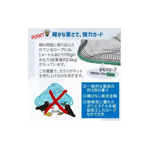 カラスネット 3x4m ブルー（青） 45Lゴミ袋 約20個収納 カラスよけネット ゴミネット おもり入り  細かい網目 4mm しっかりガード