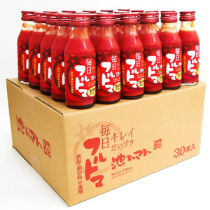 【池トマト】毎日フルトマ レッド 100ml×30本 箱入り トマトジュース 食塩無添加 1本に約5個分のフルーツトマト 糖度8度以上 トマト フルーツトマト 100％ジュース ドリンク ギフト