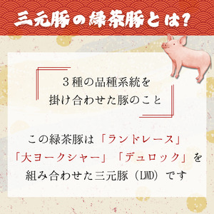 緑茶豚　しゃぶしゃぶ用　ロース・バラ　800g ／ 緑茶豚 豚 豚肉 三元豚 しゃぶしゃぶ ロース バラ