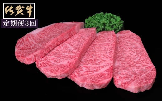 佐賀牛サーロインステーキ200ｇ×4枚　3ヵ月連続定期便 999-J1529