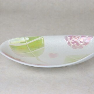 有田焼 バララスターなぶり小判皿 ピンク【大慶】皿 食器 うつわ 器 プレート 花 かわいい ギフト ci089_イメージ2