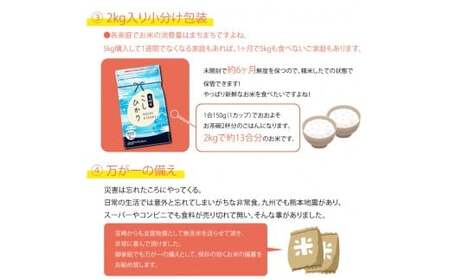 ＜令和5年産無洗米宮崎県産コシヒカリ 2kg×6＞翌々月末迄に順次出荷【c226_ag_x5】 合計12kg 米 無洗米 コシヒカリ