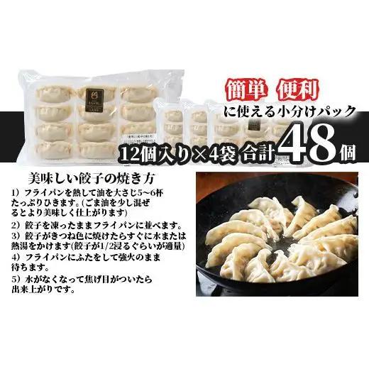 【石垣島ブランド豚】もろみ豚 特製 餃子 4パック【合計48個】【もろみで育てる自慢の豚肉】ぎょうざ 小分け AH-5