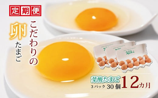 定期便 京都 こだわり卵 葉酸たまご 30個（割れ保証4個含む） ✕ 12ヶ月 ( 卵 たまご 濃い こだわり 玉子 セット 玉子焼き 卵焼き 12か月 毎月 定期 12回 お届け 卵かけご飯 オムレツ ゆで卵 鶏卵 卵黄  葉酸 ビタミン アミノ酸 たんぱく質 まとめ買い 京都 京丹波 みずほファーム)