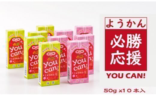 you can! ようかん10本入（小城羊羹）合格祈願！ 部活応援！ 天山本舗 詰め合わせ 父の日 母の日 敬老の日 お茶 スポーツ ようかん 一口サイズ ミニサイズ