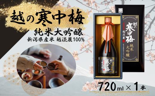 【日本酒】 純米大吟醸 越の寒中梅 越淡麗 淡麗辛口 720ml×1本 新潟銘醸 純米大吟醸酒 新潟 蔵元 お酒 | 清酒 酒 さけ 地酒 四合瓶 新潟県 小千谷市 【0002-0200】