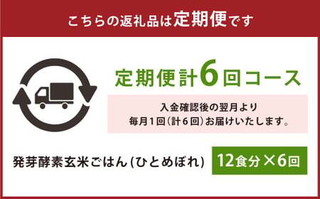 【冷凍】【6ヶ月定期便】レンジ対応！3 日寝かせ 発芽 酵素 玄米 ごはん 12食分×6ヶ月