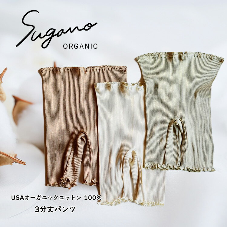 【ふるさと納税】SuganoORGANIC 3分丈パンツ フリーサイズ 綿 USAオーガニックコットン 100% | 白 茶 緑 オーガニック コットン インナー 下着 パンツ ルームウェア フリー スガノ工房 奈良県 御杖村 みつえむら