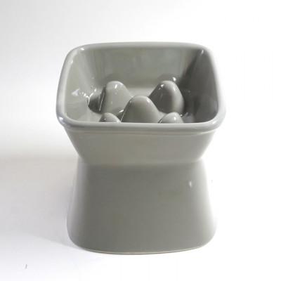 ふるさと納税 瑞浪市 美濃焼　陶器製ペット用フードボウル【高台傾斜カラーフードボウル/グレー】【pet166】