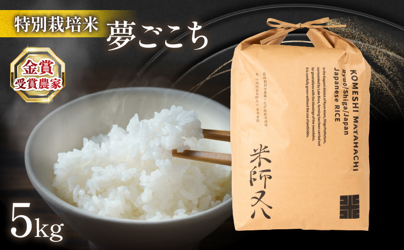 
            【 先行予約 】 新米 夢ごこち 5kg ( 令和7年産 2025年産 ブランド 米 rice 精米 白米 ご飯 内祝い 十六代目米師又八 謹製 もちもち 国産 送料無料 滋賀県 竜王 ふるさと納税 )
          