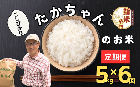 【先行予約】【定期便】［令和７年産 新米］たかちゃんのお米（コシヒカリ） 精米 5kg×6回 サイクルファーム（7-48） 長野県 飯山市 おすすめ ランキング おいしい 高評価 大人気 こしひかり こしひかり こしひかり こしひかり こしひかり こしひかり 定期便 定期便 定期便 定期便
