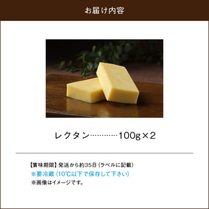 チーズ工房のナチュラルチーズ　レクタン100g×2　チーズ レクタン 100g × 2 国産 ナチュラルチーズ セミハードタイプ おつまみ パン 爽やかな酸味 飽きのこない風味 乳製品 おつまみ 北海