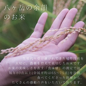 【令和7年度米】八ヶ岳の余韻特別栽培米コシヒカリ　10kg×1袋　八ヶ岳南麓 小淵沢 山梨県 北杜市 [h183]