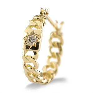 18金 フープ ピアス メンズ 片耳 ダイヤモンド 喜平 ゴールド フープピアス イエローゴールドK18 18k ダイヤ 後光留め シンプル 人気 ジュエリー 普段 使い 240625201yu SW