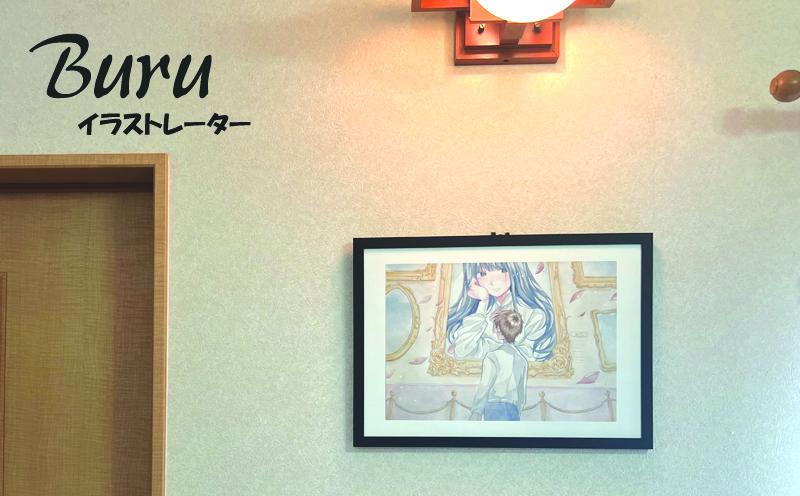 イラストレーター Buru 「想い」 サイン入り複製原画（アート 作品 インテリア 原画 数量限定） 050F122