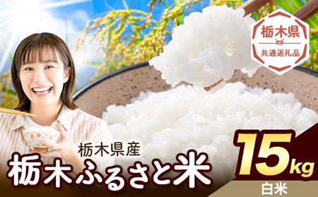 栃木ふるさと米 白米 15kg《7-14日以内に出荷予定(土日祝除く)》おこめ【栃木県共通返礼品】