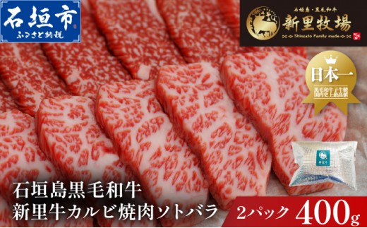 
            石垣島産黒毛和牛 新里牛 カルビ焼肉 ソトバラ (200g×2) 合計400g  | 和牛 黒毛和牛 バラ カルビ 石垣
          