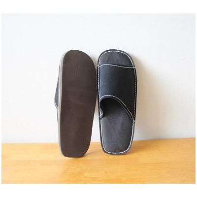 ふるさと納税 碧南市 靴職人手作りの本革「スリッパ」　ブラックコンビ　Mサイズ　H066-054 |  | 01