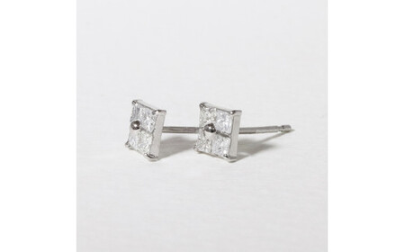 プラチナ スクエアダイヤモンドピアス（四角） ピアス PT900 プラチナ ダイヤモンド ダイヤ0.15ct×2 カラット 天然ダイヤモンド プラチナ900 ジュエリー アクセサリー 山梨県 甲斐市 