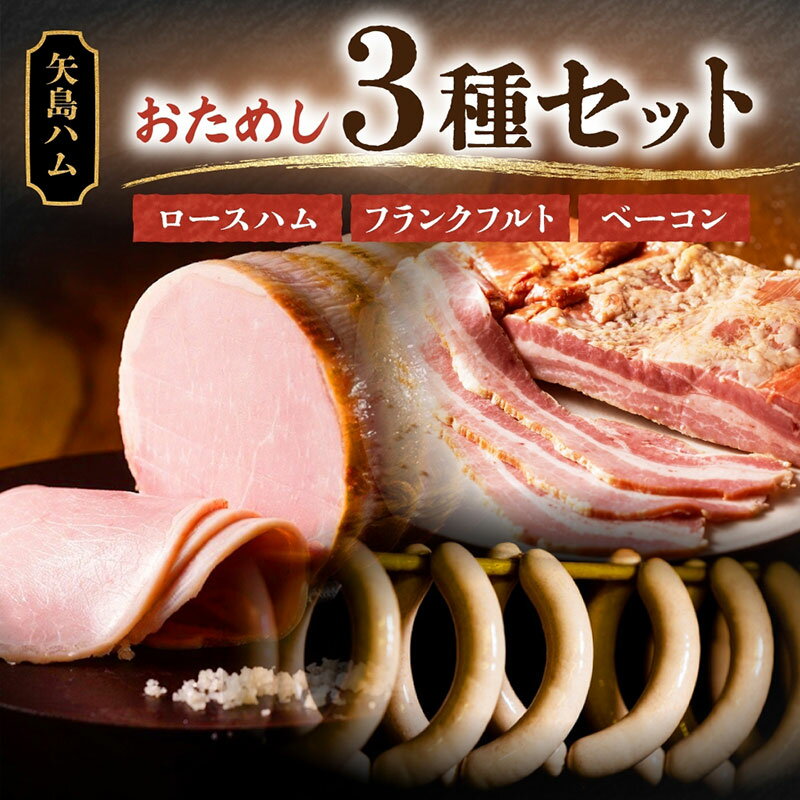 【ふるさと納税】おためし 3種 セット 手作りハム ドイツ風 ロースハム 熟成 ベーコン フランクフルト ブロック 国産 牛肉 豚肉 ソーセージ 加工品 おつまみ お酒 お中元 お歳暮 贈り物 株式会社 矢島ハム 神奈川県 茅ヶ崎市
