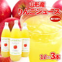 【ふるさと納税】【山形産】りんごジュース 1L×3本 果汁100％ ｜ ストレートジュース 果汁飲料 フルーツ FY23-678