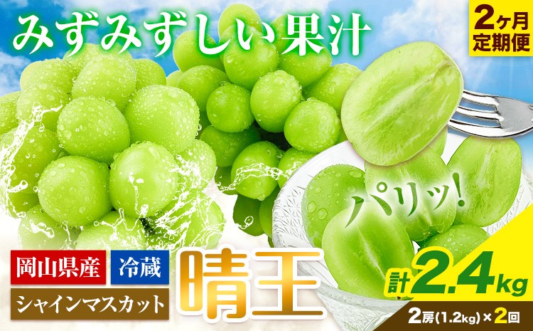 
                  シャインマスカット 2ヶ月 定期便【2026年先行予約】シャインマスカット 晴王 約1.2kg 岡山県産《9月上旬-10月末頃出荷(土日祝除く)》 ハレノフルーツ マスカット 送料無料 岡山県 浅口市 フルーツ 果物 贈り物 ギフト 国産 岡山県産 くだもの【配送不可地域あり】 st-p
                