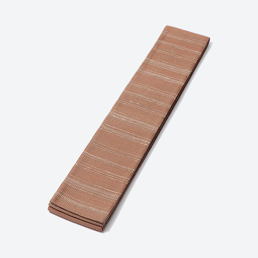 ＜丹後の藤布　遊絲舎＞角帯　藤糸あそび（茶）幅約10.2cm×長さ約420cm
