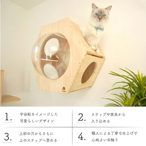 壁掛け ヘキサゴン NEKOIRI ： 猫ハウス 壁掛け ペット用品