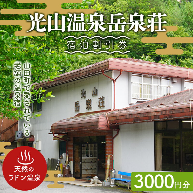 【ふるさと納税】光山温泉岳泉荘 宿泊割引券 3000円分 みちのく潮風トレイル YD-675